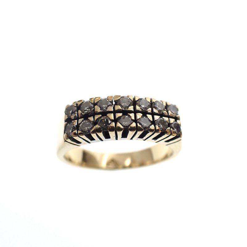 Image 2 of Two-tone gold ring with diamonds; 0.49 ct.