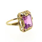 Image 3 of Gold ring with synthetic pink ruby ​​| Vintage