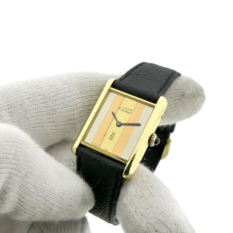 Image 5 of Cartier Tank Vermeil Trinity; Vintage mechanical women's watch