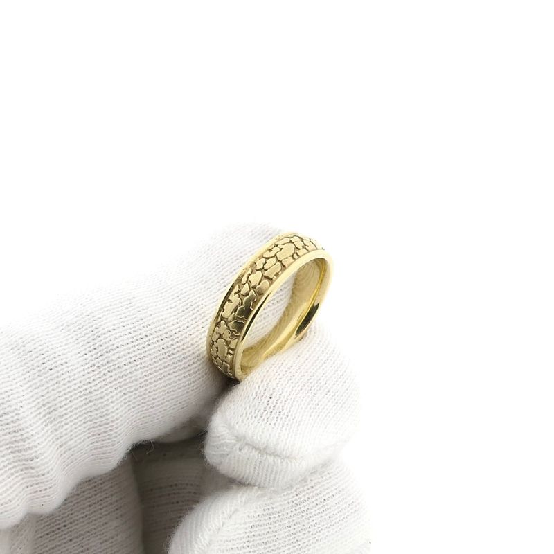 Image 6 of Men's Yellow Gold Nugget Pink Ring