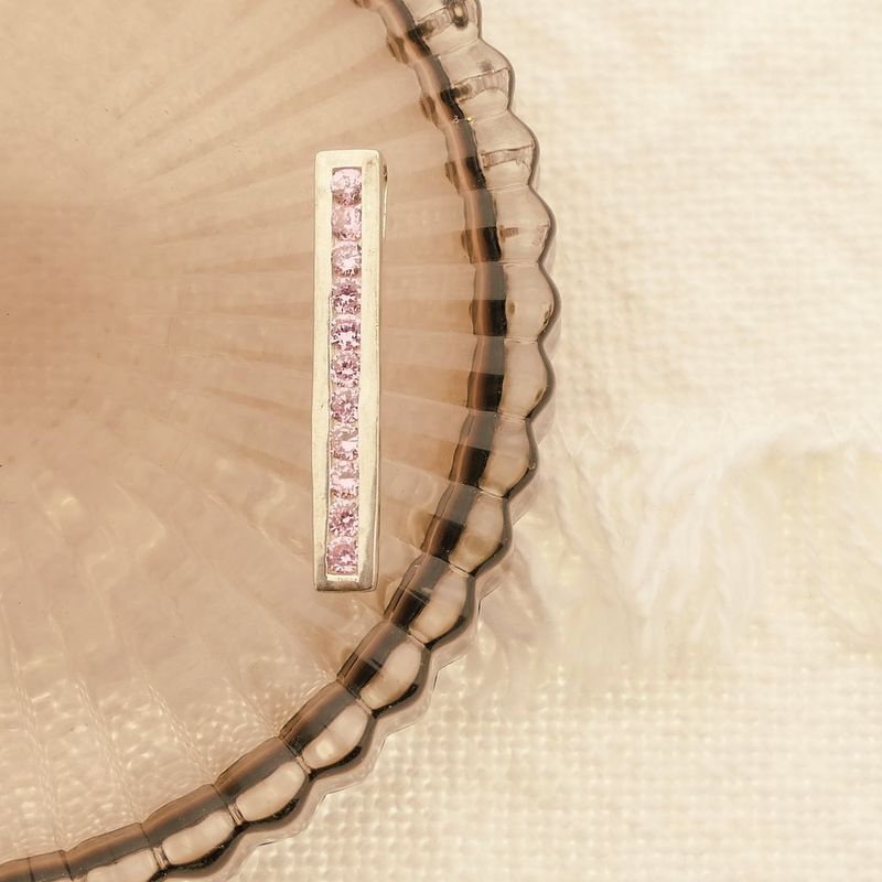 Image 6 of Silver pendant with pink zirconia