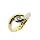 Image 1 of Two-tone gold solitaire ring with diamond; 0.09 ct.