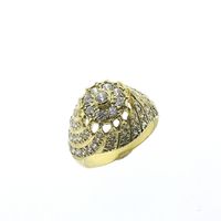 Gold cocktail ring with zirconia