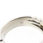Image 7 of Bicolor Gold and Silver Ring with Zirconia; 14 Karat; Size 18