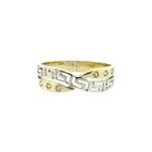 Image 3 of Two-tone gold ring with a meander pattern and zirconia