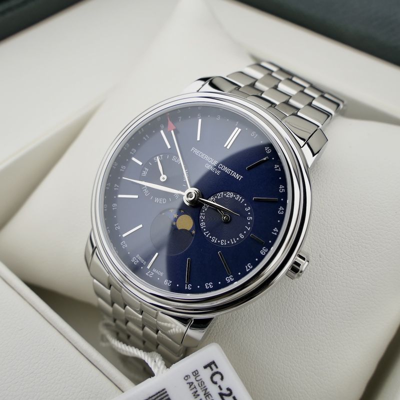 Image 14 of Frederique Constant Classics Business Timer FC270N4P6B; Men's watch with moon phase