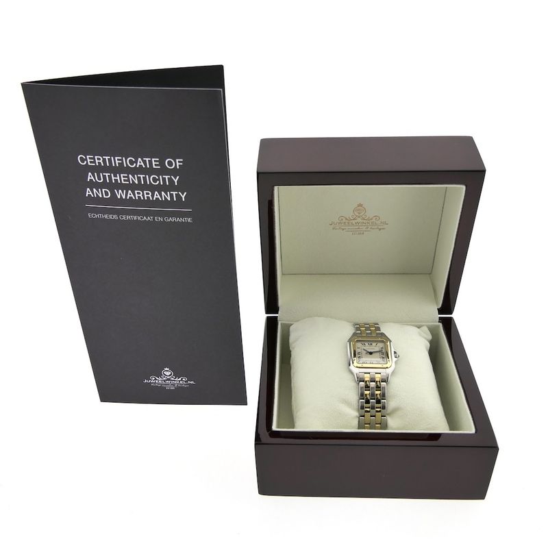 Image 14 of Cartier Panthère '2 Row'; Midsize gold/steel women's watch