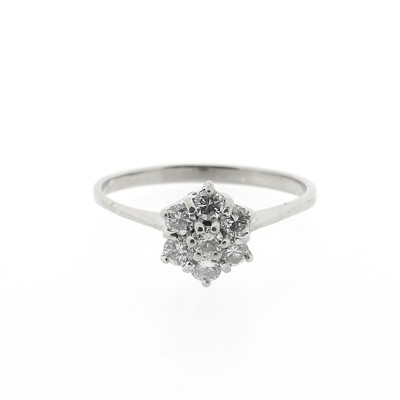 Image 3 of White gold entourage ring with diamond | 0.35 ct.
