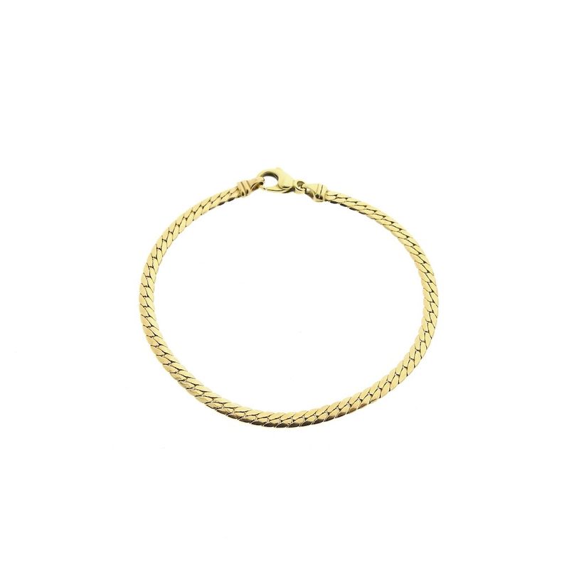 Image 3 of Gold flat gourmet link bracelet | 20 cm