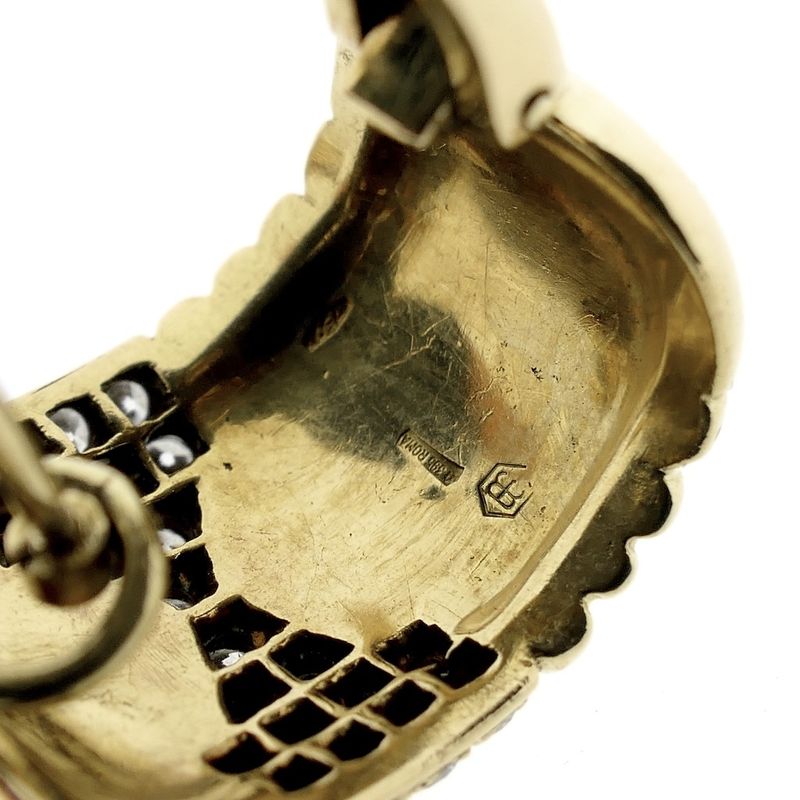 Image 13 of BVLGARI gold earrings with diamonds; 1.32 ct.