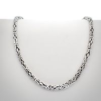 18-karat white gold king's chain; Byzantine link | 103 cm
