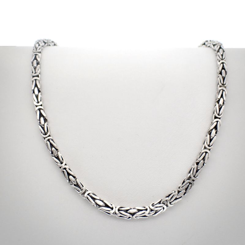 Image 1 of 18-karat white gold king's chain; Byzantine link | 103 cm