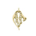 Image 1 of Gold panther pendant with zirconia