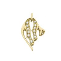 Gold panther pendant with zirconia