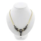 Image 1 of Golden omega link necklace with sapphires and diamonds; 0.34 ct.