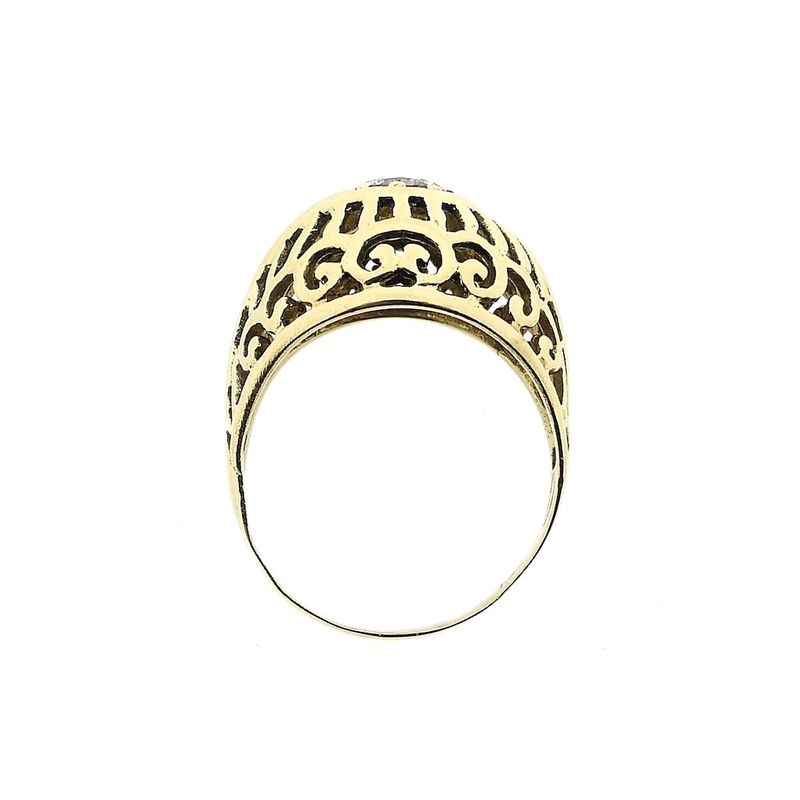 Image 4 of Gold domed ring with diamond; 0.47 ct.