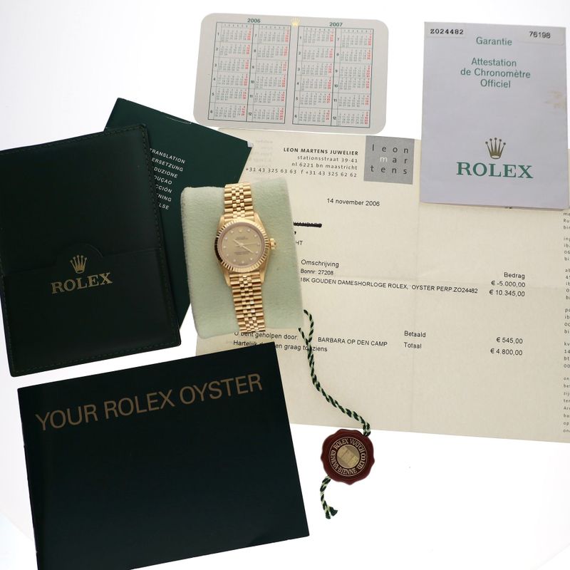 Image 16 of Rolex Oyster Perpetual 26mm 76198; 18ct. Yellow Gold Ladies Watch