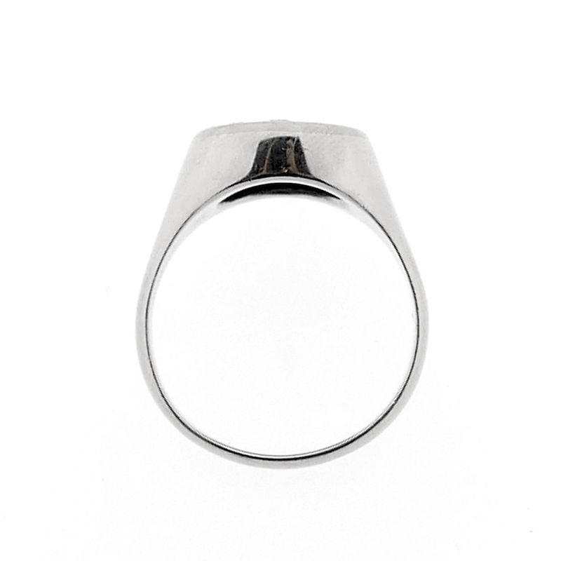 Image 8 of White gold oval signet ring with diamonds 0.86 ct.