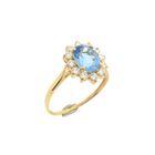 Image 1 of Gold ring with aquamarine and zirconia