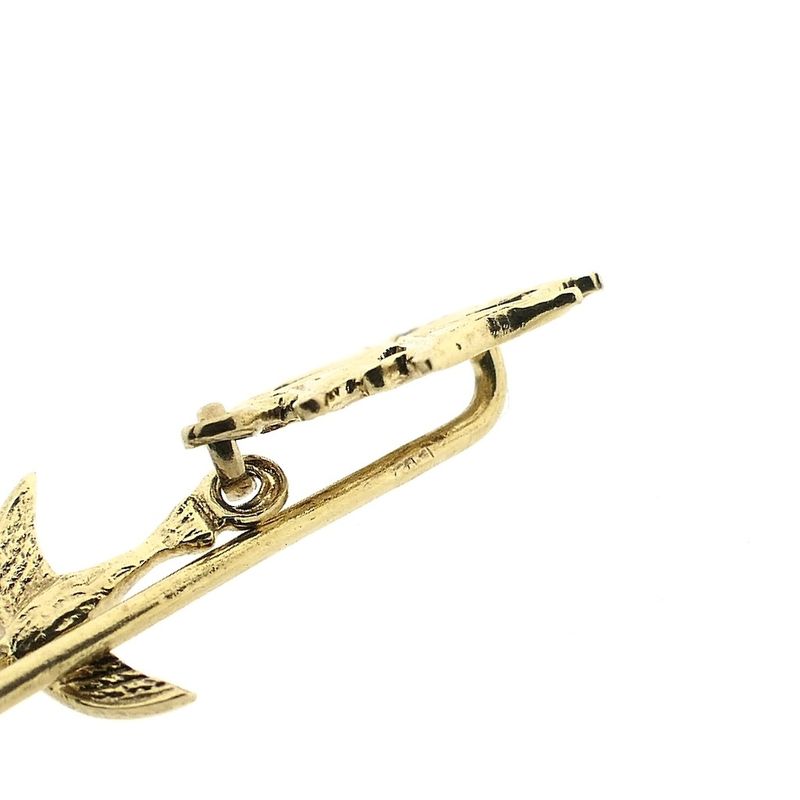 Image 3 of Antique gold lapel pin with a Huguenot cross