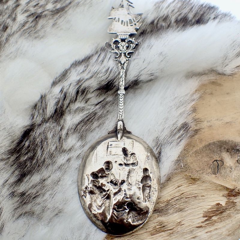 Image 7 of Silver birth spoon; Old Dutch from 1922