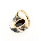 Image 4 of Gold and silver ring with garnet and diamonds; Approx. 0.20 ct.