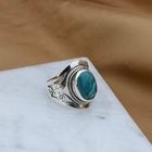 Image 2 of Silver Bohemian Ring with Turquoise