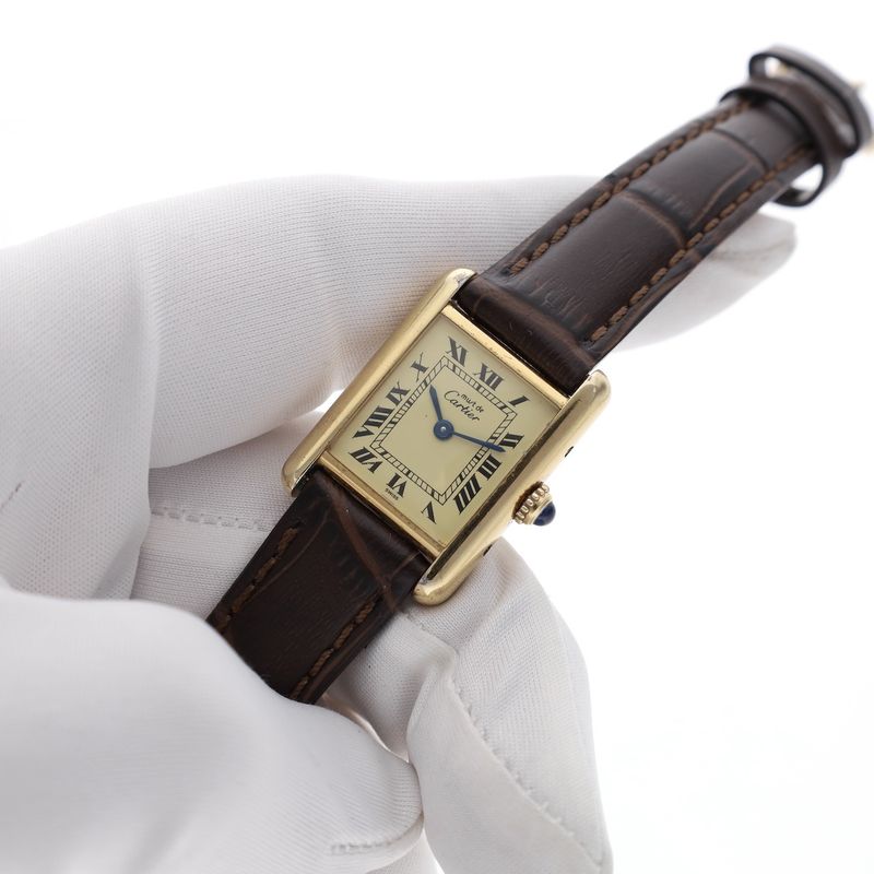 Image 7 of Cartier Tank Vermeil 5057001; Vintage ladies watch
