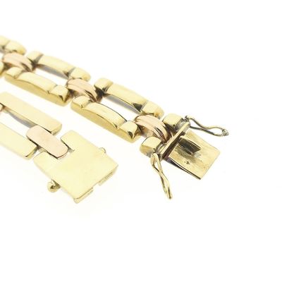 Image 2 of Bicolor gold Bismarck link bracelet