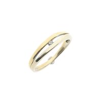 Two-tone gold ring with zirconia