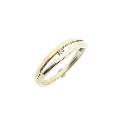 Two-tone gold ring with zirconia Image 1 of Two-tone gold ring with zirconia
