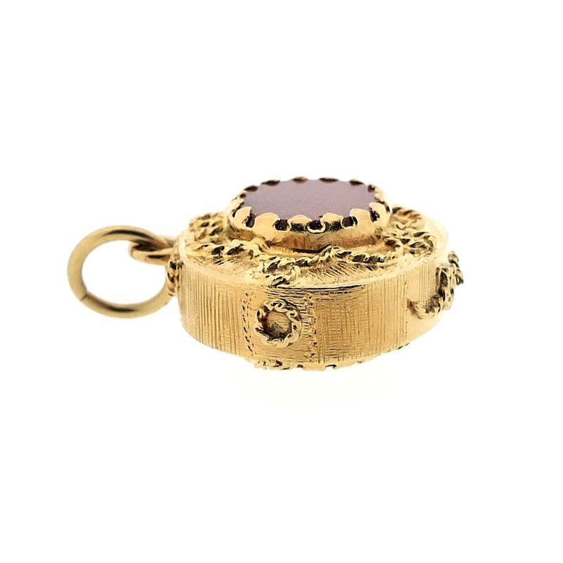 Image 7 of 18 carat gold pendant with goldstone