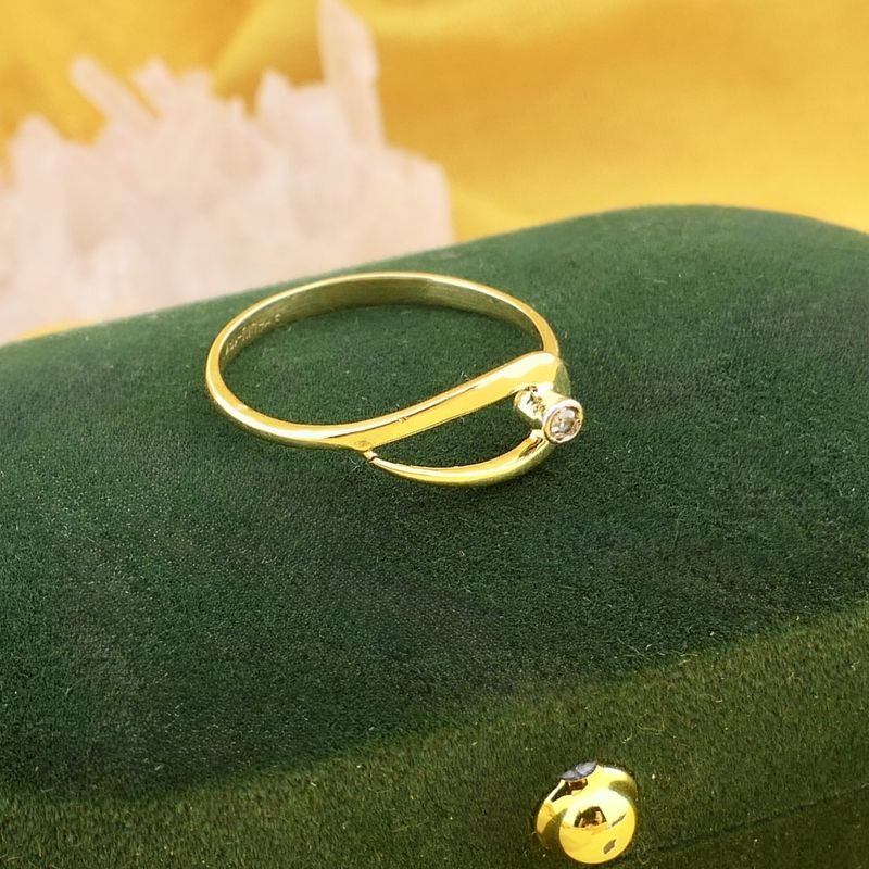 Image 2 of 18 carat gold solitaire ring with diamond | 0.015