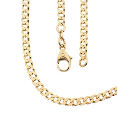 Image 1 of Gold flat gourmet link chain | 54 cm