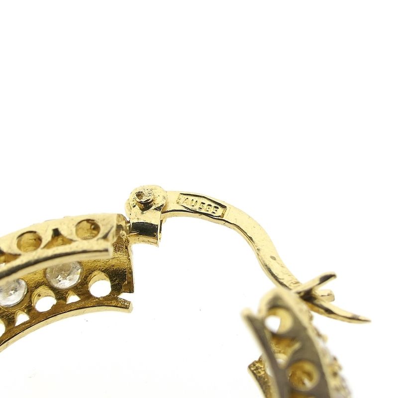 Image 6 of Gold earrings with zirconia | Ø 23.5 mm
