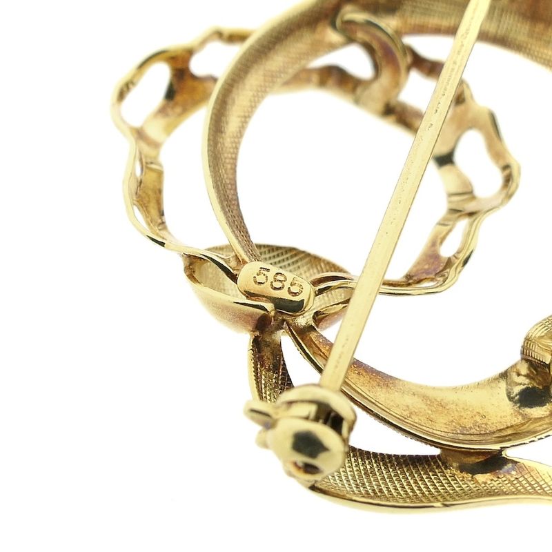 Image 3 of Vintage gold abstract brooch