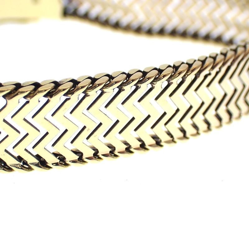 Image 2 of Gold zigzag link bracelet | 19 cm