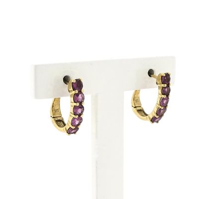 9 carat stud earrings with pink tourmaline Image 2 of 9 carat stud earrings with pink tourmaline