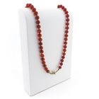 Image 3 of Carnelian bead necklace with gold clasp.