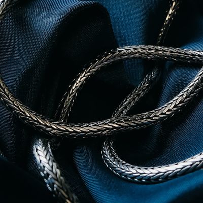 Image 2 of Silver round foxtail link chain | 74.5 cm