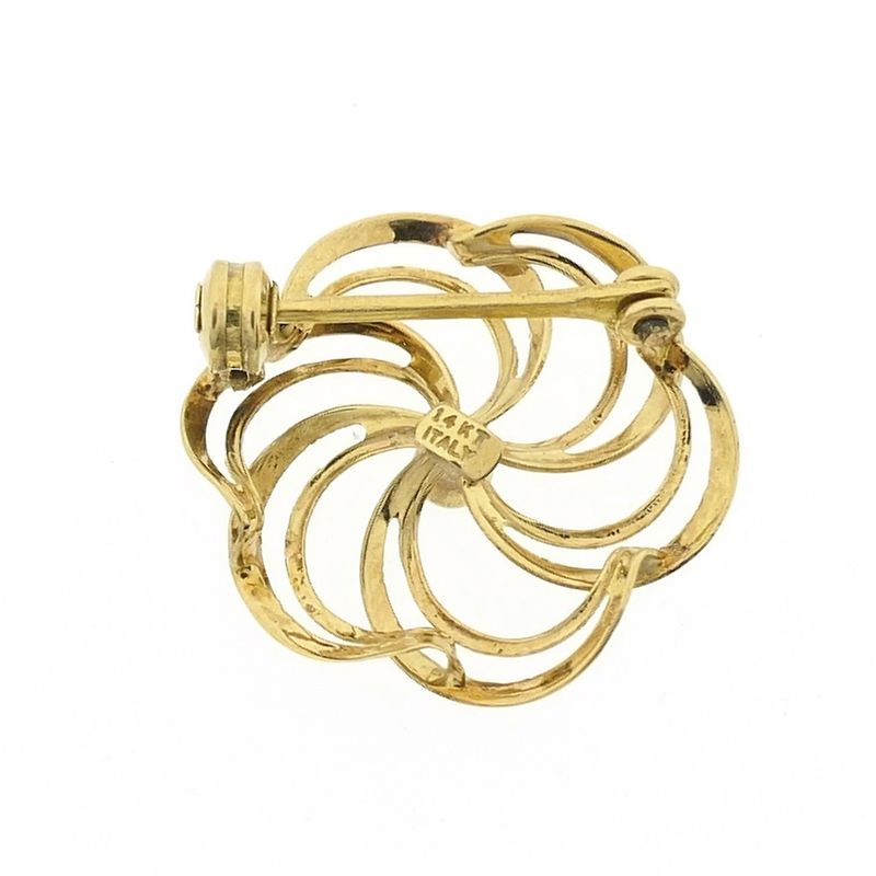 Image 6 of Golden floral brooch