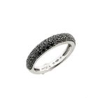 Image 1 of White gold pavé ring with black diamonds; 0.55 ct.