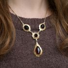 Image 10 of Antique gold necklace with garnet stones | 45.5 cm
