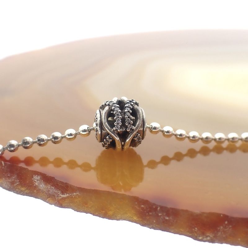 Image 2 of Pandora Essence charm; Silver; Caring