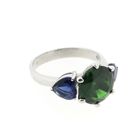 Image 5 of Silver ring with zirconia stones.