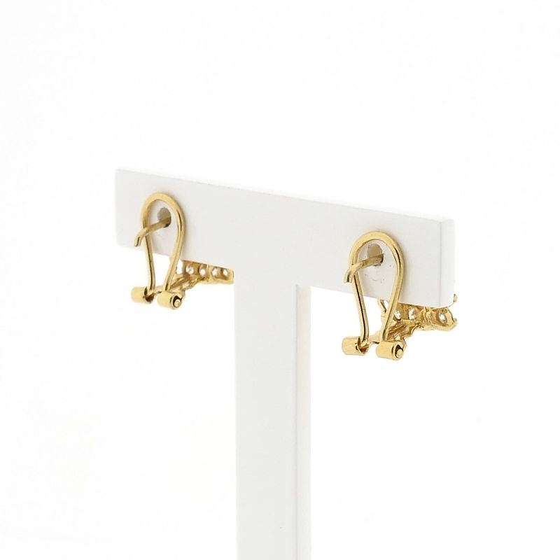 Afbeelding 4 van Gouden oorbellen met gele en witte zirconia