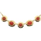 Image 1 of Vintage gold necklace with red coral | 43 cm