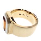 Image 6 of Two-tone gold ring with emerald-cut gold topaz