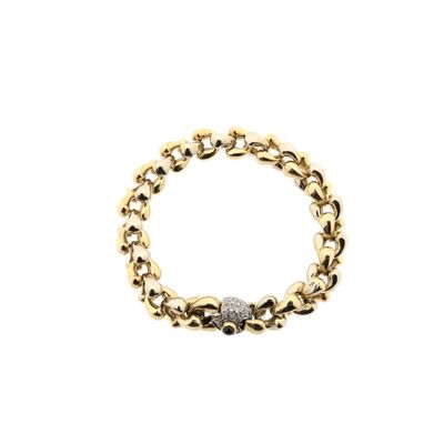 Image 2 of Cadaro two-tone gold bracelet with sapphire and diamond 0.96 ct.; 20.5 cm