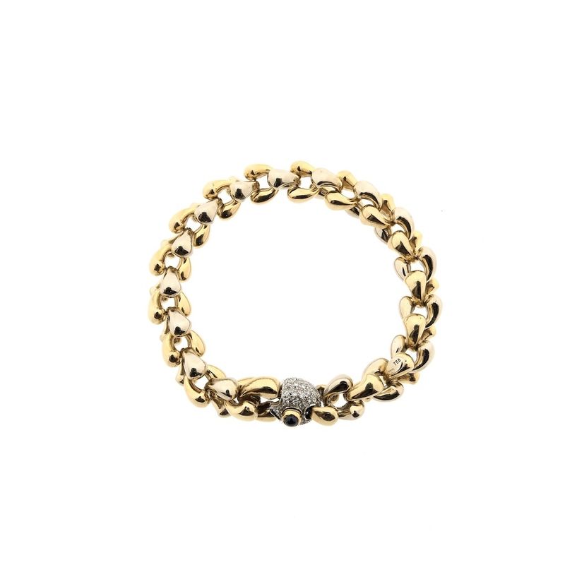 Image 2 of Cadaro two-tone gold bracelet with sapphire and diamond 0.96 ct.; 20.5 cm